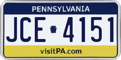 PA license plate JCE4151
