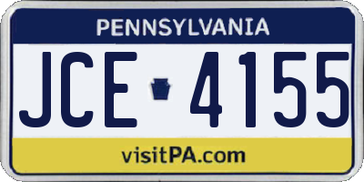 PA license plate JCE4155