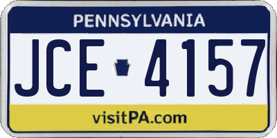 PA license plate JCE4157