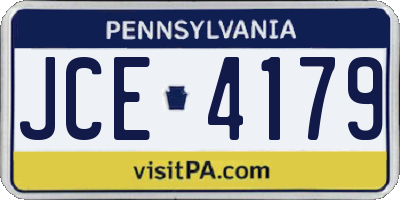 PA license plate JCE4179