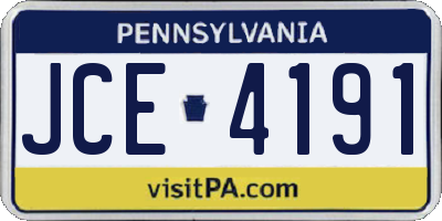 PA license plate JCE4191