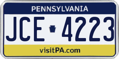 PA license plate JCE4223
