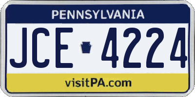 PA license plate JCE4224
