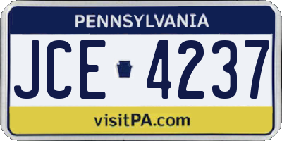 PA license plate JCE4237