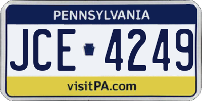 PA license plate JCE4249