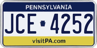 PA license plate JCE4252