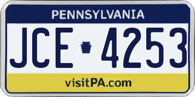 PA license plate JCE4253