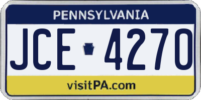 PA license plate JCE4270