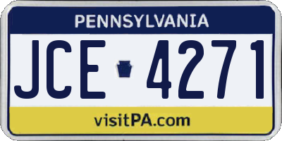 PA license plate JCE4271