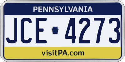 PA license plate JCE4273