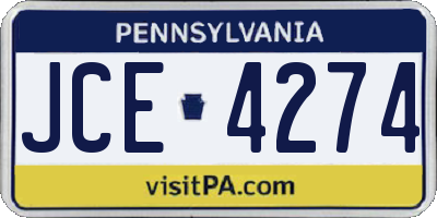 PA license plate JCE4274