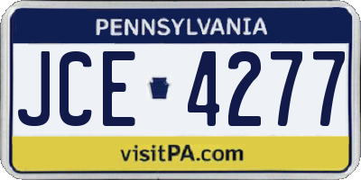 PA license plate JCE4277