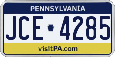 PA license plate JCE4285
