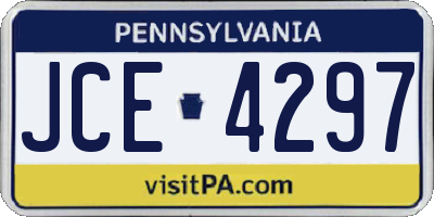 PA license plate JCE4297