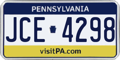 PA license plate JCE4298