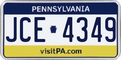 PA license plate JCE4349