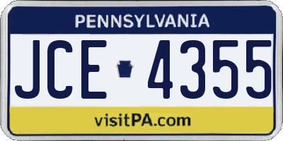 PA license plate JCE4355