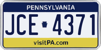 PA license plate JCE4371