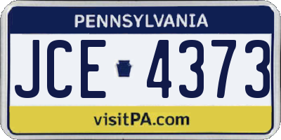 PA license plate JCE4373