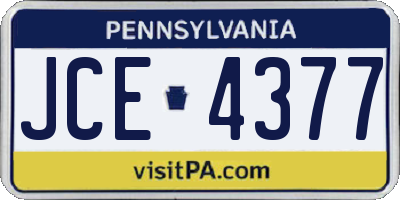PA license plate JCE4377