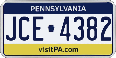 PA license plate JCE4382