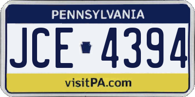 PA license plate JCE4394