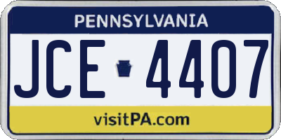 PA license plate JCE4407