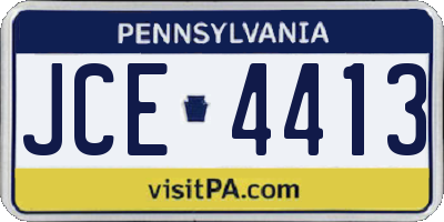 PA license plate JCE4413