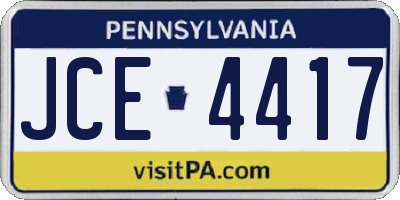 PA license plate JCE4417
