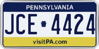 PA license plate JCE4424