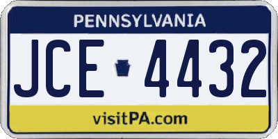 PA license plate JCE4432