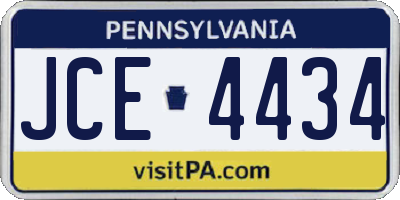 PA license plate JCE4434