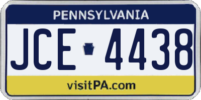 PA license plate JCE4438