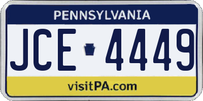 PA license plate JCE4449