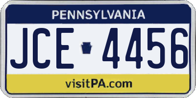 PA license plate JCE4456