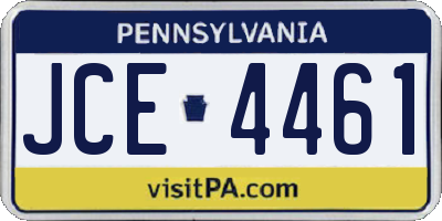 PA license plate JCE4461