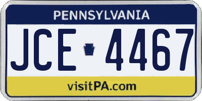 PA license plate JCE4467