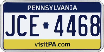 PA license plate JCE4468