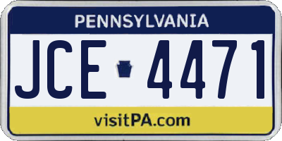 PA license plate JCE4471