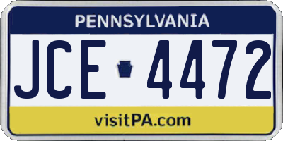 PA license plate JCE4472