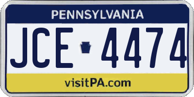 PA license plate JCE4474
