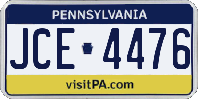 PA license plate JCE4476