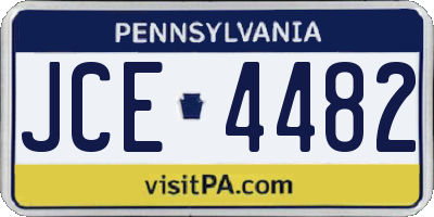 PA license plate JCE4482