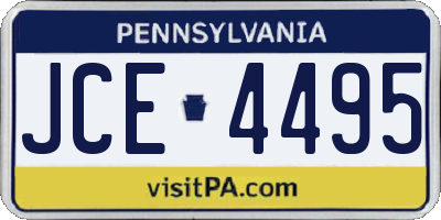 PA license plate JCE4495