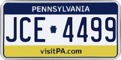 PA license plate JCE4499