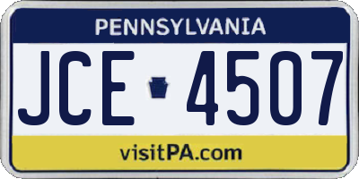 PA license plate JCE4507