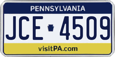 PA license plate JCE4509