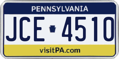 PA license plate JCE4510