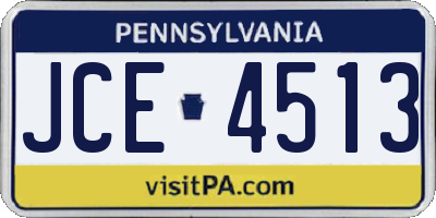 PA license plate JCE4513