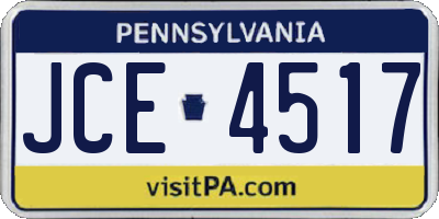 PA license plate JCE4517